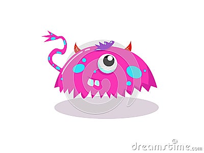 Vector image. Baby monster character on white background. Vector Illustration
